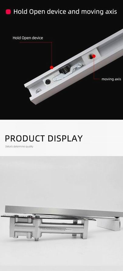 Aluminum hydraulic concealed mounted door closer